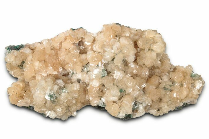 Peach Stilbite Crystals on Lustrous Heulandite - India #348351